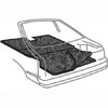 84-86 MUSTANG ACC HATCH AREA CARPET, DARK GRAY/SVO GRAY                                           