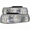 99-02 HEADLIGHT SET, CLEAR DIAMOND, SILVERADO - CHROME ALSO FIT 2000-2005 SUBURBAN                                                                