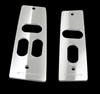 87-93 MUSTANG SATIN BILLET WINDOW SWITCH COVERS WITH STANG LOGO                                   