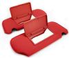 87-93 MUSTANG SCARLET RED CLOTH SUN VISORS WITH MIRROR                                            