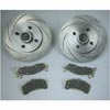 1983-86 Mustang 5.0L Short Stop Front Plated Slotted Brake Rotor And Pad Kit Also Fits  1987-93 Mustang 2.3L